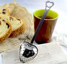 Nouveau 100 pcs Coeur En Forme de Filtre Boules à Thé En Acier Inoxydable Théière Oblique Thé Bâton Tube Tea Infuser Steeper H-48