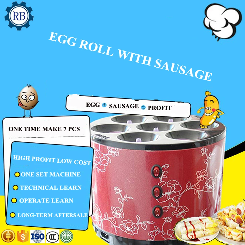 

lowest invest high profit small business breakfast egg roll making machine egg cup omelette machine hot dog sausage baking tool