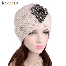 Женские шапки, шапка-тюрбан, теплая бини, женская теплая шерстяная шапка, женская зимняя шапка с аппликацией, однотонные мусульманские теплые шапочки, шапка NO22B