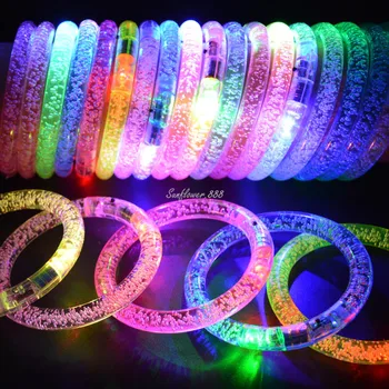 

light up acrylic bracelets led flashing wristbands blinking colors party halloween carnival
