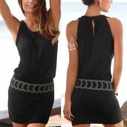 Fashion Brand Women Bohemian Dress Sleeveless Printed O-Neck Sexy Beach Casual Bodycon Mini Tank Evening Elegant Party Dresses Fashion Brand Women Bohemian Dress Sleeveless Printed O-Neck Sexy Beach Casual Bodycon Mini Tank Evening Elegant Party Dresses