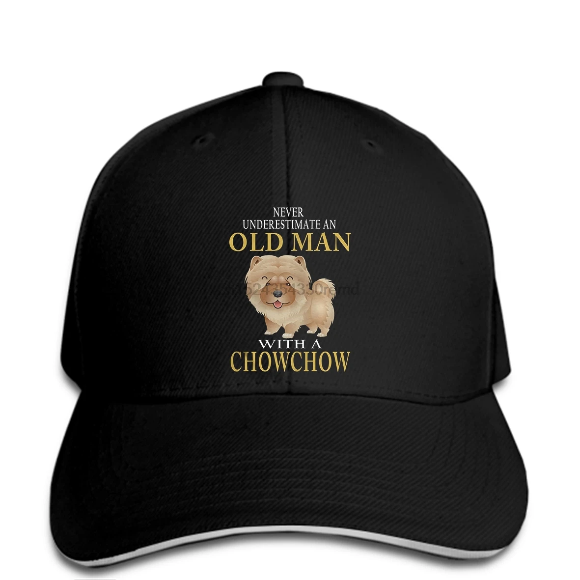 

hip hop Baseball caps Funny Men hat Women novelty AN OLD MEN WITH A DOG chowchow cool cap