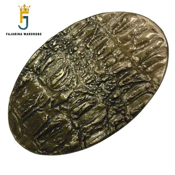 

FAJARINA Men's Design 3D Crocodile Line Pattern Slide Cowboy Styles Solid Brass Belt Buckle Only for 3.6-3.9cm Wide Belts BCK031