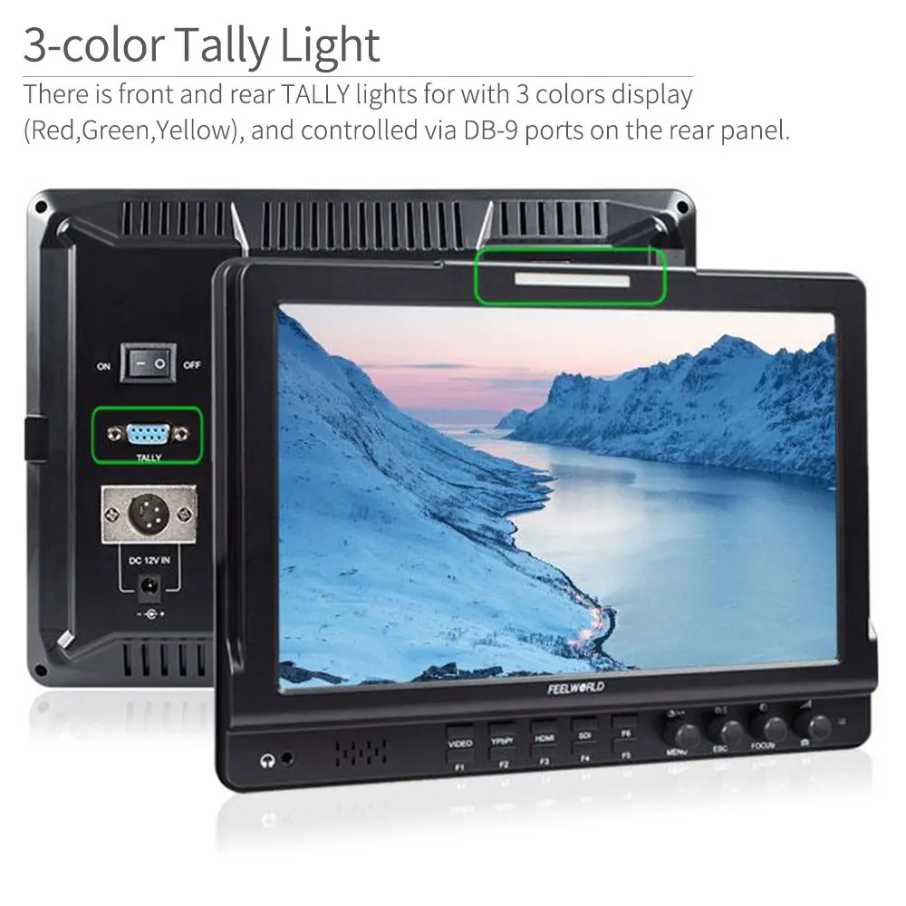 Feelworld FW1018SPV1 10.1" IPS 3G-SDI HDMI Camera Field Monitor Full HD 1920x1200 LCD Monitor for Video DSLR Stablizer Gimbal