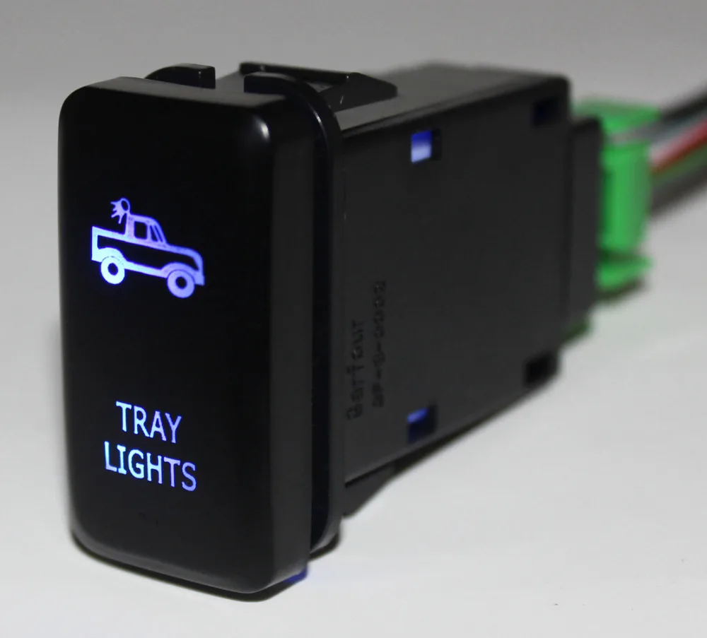 Blue LED Car Push Button Switch Tray Lights For Toyota Prado