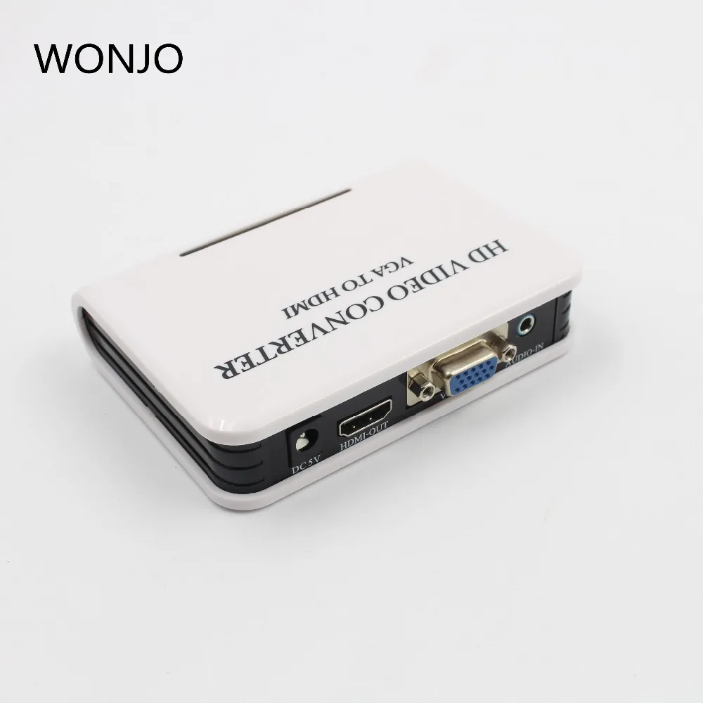 Кабели аудио VGA к HDMI 1080P Full HD HDTV видео конвертер адаптер Коробка для ноутбука ПК