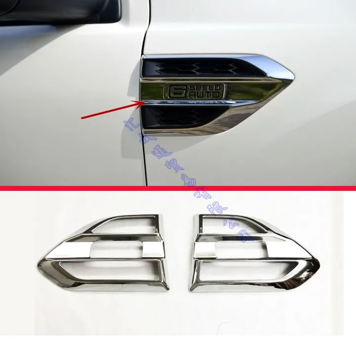 

For Ford Ranger 2016 2017 2018 ABS Chrome Air Flow Vent Fender Trim Badge Sticker