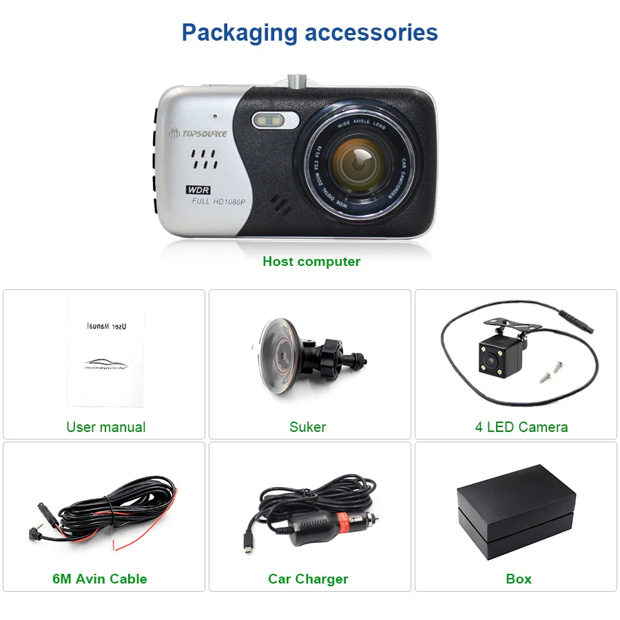 TOPSOURCE, 4 дюйма, ips экран, Автомобильный видеорегистратор Novatek NTK96658, автомобильная камера T818, видеорегистратор, Full HD, 1080 P, видео, 170 градусов, видеорегистратор