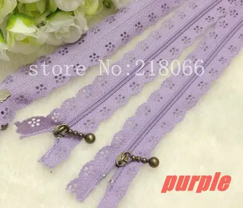 

Free Shipping Purple DIY 20cm #3 Coil Lace Zipper Zippers + Puller for Tailor Sewing Tool Craft Bag