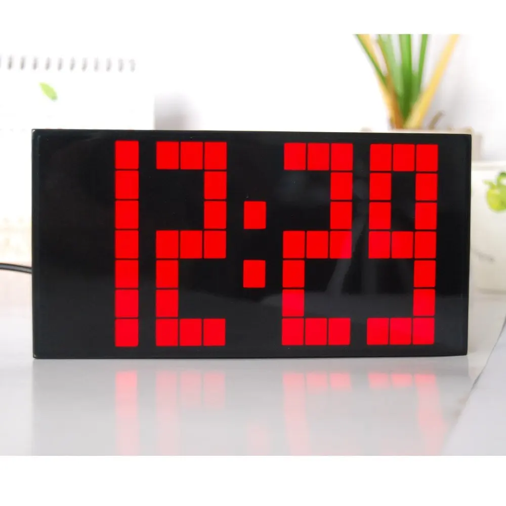Электронный большой Многофункциональный светодиодный часы Цифровые часы с таймером, датой, термометром будильник Рождественский подарок - Цвет: red