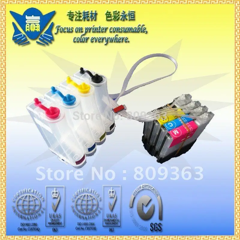 

CISS with ink for LC38 LC61 LC65 LC67 LC980 LC990 LC1100,with dye ink,Continuous Ink System for Brother Printer