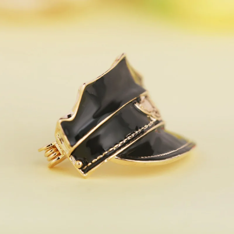 Blucome черная полицейская шляпа форма броши значок шпильки золотистого цвета Косплей Форма одежда аксессуары для женщин и мужчин брошь сувенир подарок