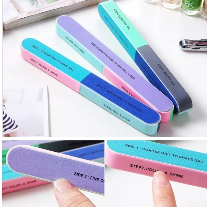 

1PC Creative Printing Nail File Sanding Sand Six-sided Polishing File Nail Tool Professional Care Manicure Tools Nail Files