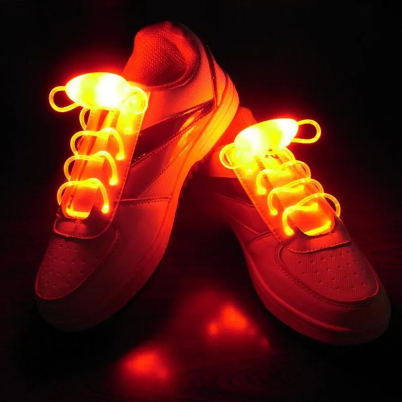 

2017 New LED Flashing Shoelaces Luminous Shoe Laces Shiny Silicone Shoe Tie led lacets de chaussures 80cm