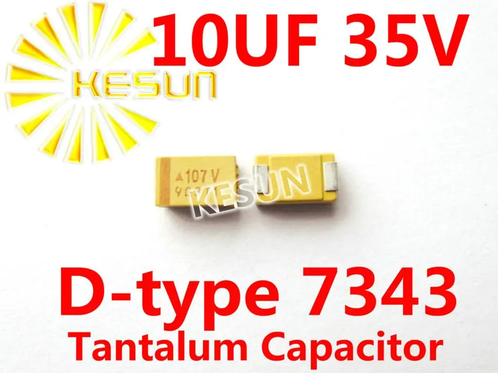 10 мкФ 35В D типа 7343 2917 106 V наземный танталовый конденсатор с алюминиевой крышкой, разъем TAJD106K035RNJ x500PCS