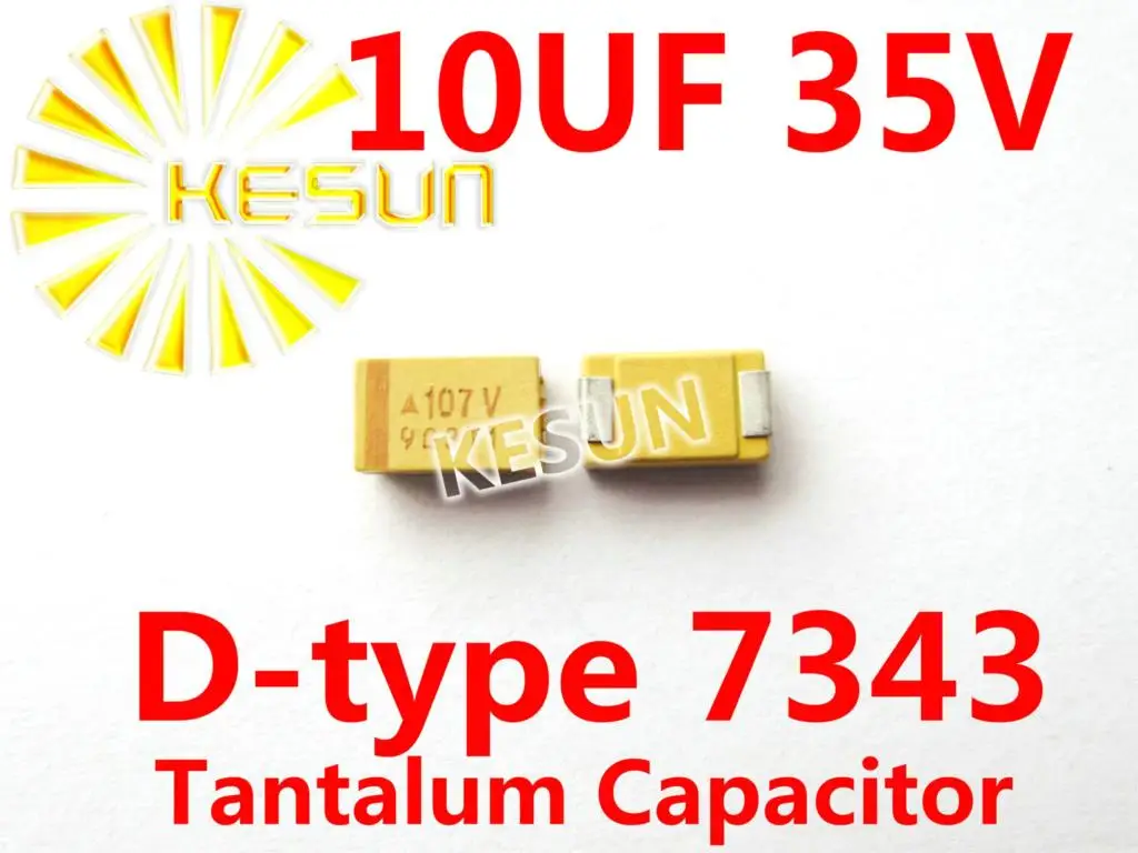 10UF 35V D type 7343 2917 106V SMD Tantalum Capacitor Connector TAJD106K035RNJ x500PCS | Электронные компоненты и