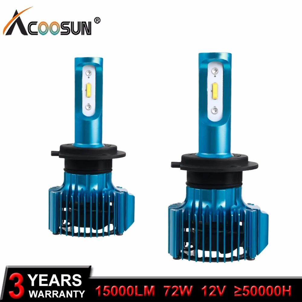 AcooSun h7 h4 светодиодный флип чипы передние фары H1 9005 9006 автомобиля фар комбо 72W для