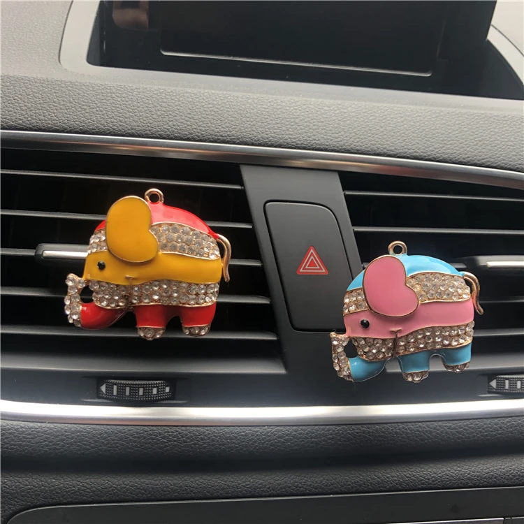 

Lovely colour Elephant Style Automobile perfume accessories Metal Elephant Lady Car Air Fresh Perfume Ornaments