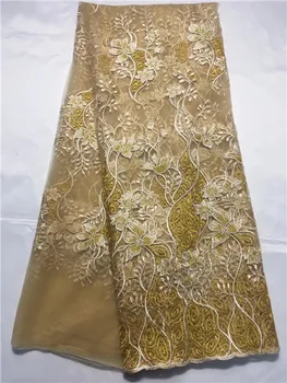 

2018 French Lace Fabrics High Quality African Net Lace With Nigeria Tulle Mesh Wedding Dress