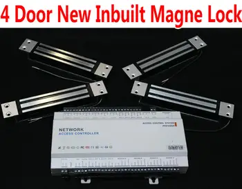 

4 Door IP Control Access controller panel board, Network controller system with 4 pcs doorframe inbuilt magnetic lock+software