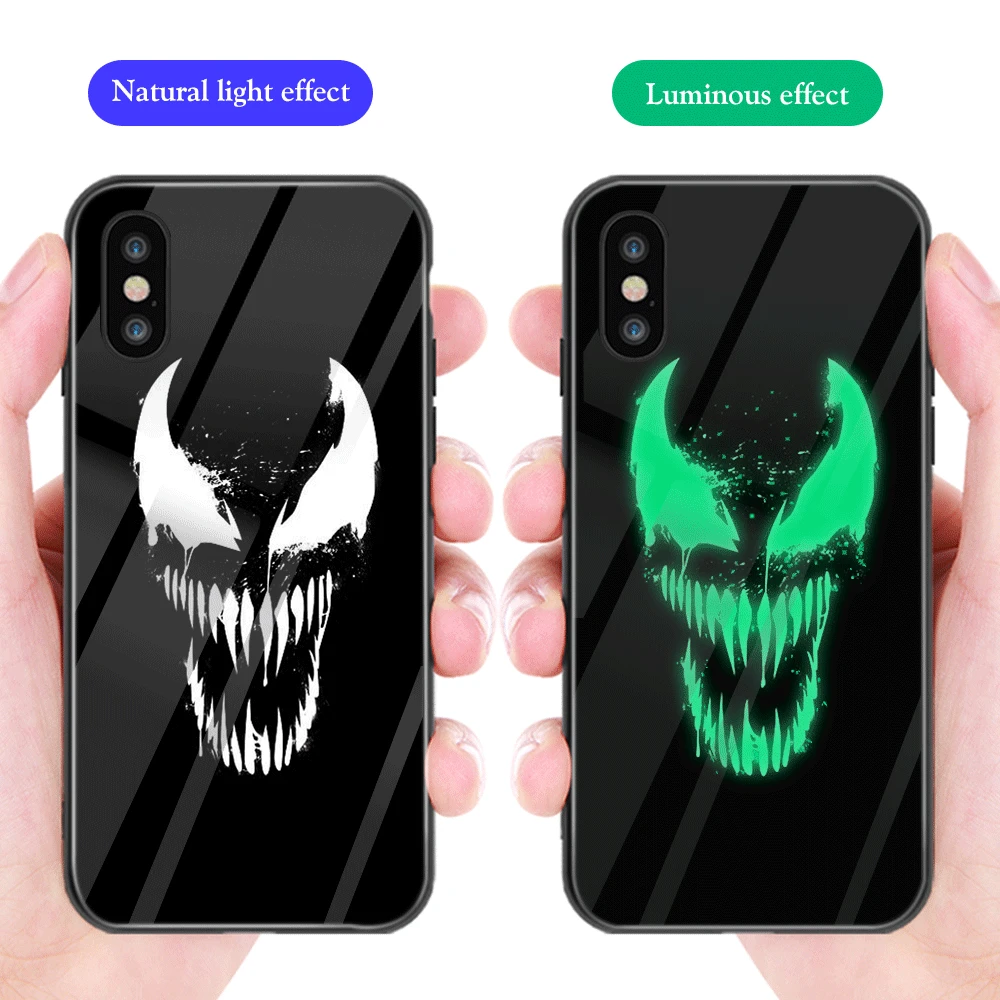 

ciciber Marvel DC for iphone X XR XS MAX Glass Cases Back Cover for iphone 11 Pro Max 8 7 6 6S Plus Case Coque Venom Spiderman