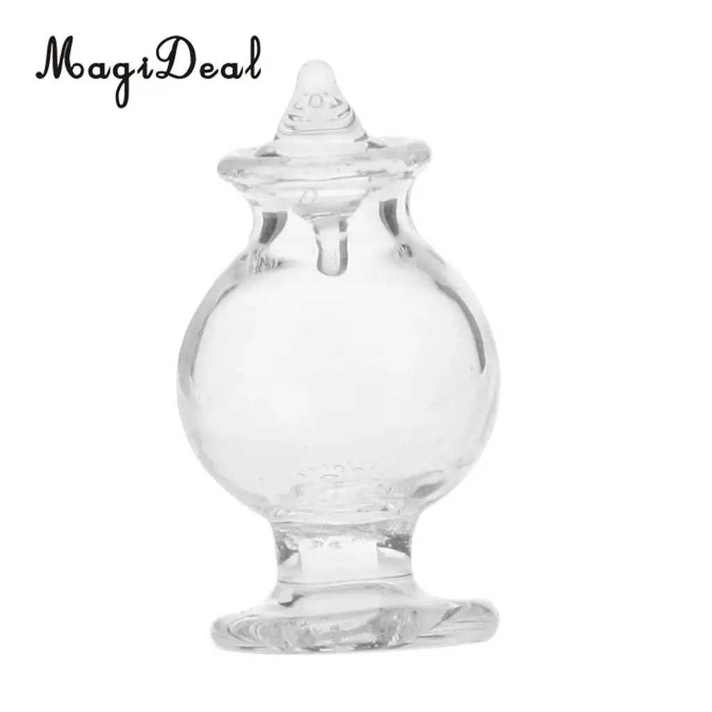 MagiDeal 1/12 Scale Dollhouse Miniature Glass Candy Bottle With Piston for Bedroom Bar Pub Bookstore Decor Kids Pretend Play 