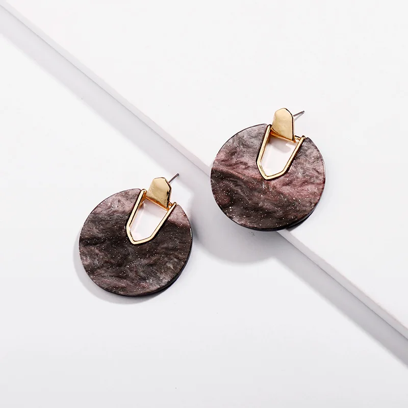 YJX Fall 2018 New Collection Statement Round Disc Abalone Shell Drop Earrings Collection Stunning Weightless