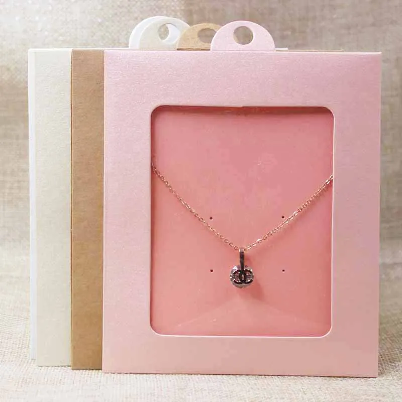 

10pcs various color jewelry package window hanger box candy display box necklace /earring packing box with clear pvc film