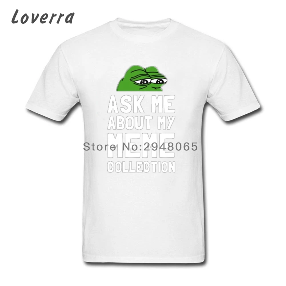 Спросите меня о моем мем Pepe коллекция лягушка Crewneck Футболка человек образным