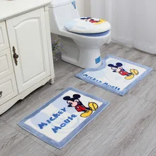 Мультяшный набор для ванной комнаты и туалета чехол для сиденья коврик для ванной крышка на унитаз Крышка+ уплотнительное кольцо+ u-образный коврик+ ковер 4 Подушка шт./компл. для унитаза набор