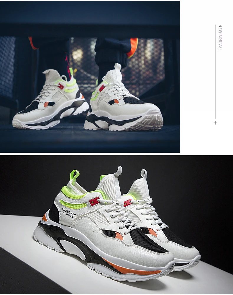 Men's Chunky Trainers Sneaker Dad Shoes High Platform Men Sneakers Luxury Brand Breathable Black And White Sneakers Men Platform (4)