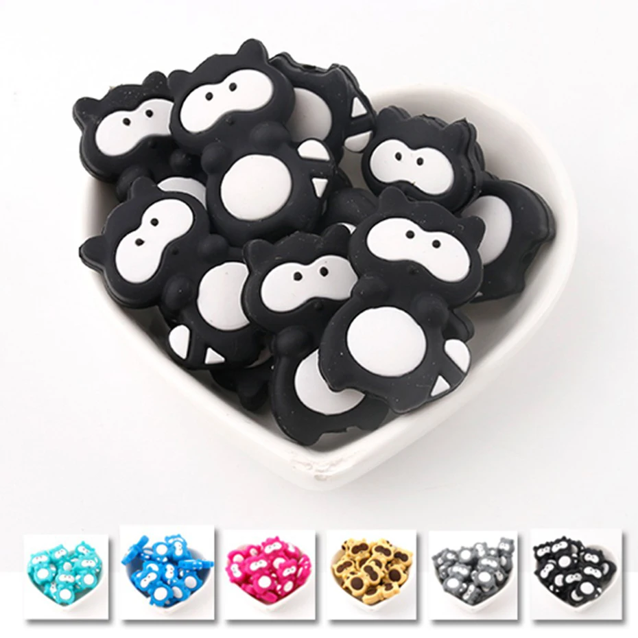 

Bite Bites Baby Teethers Small Raccoon Animal Teether 3PCS Silicone Safe BPA Free Toy Infant Teether Sensory Toy Baby Teether