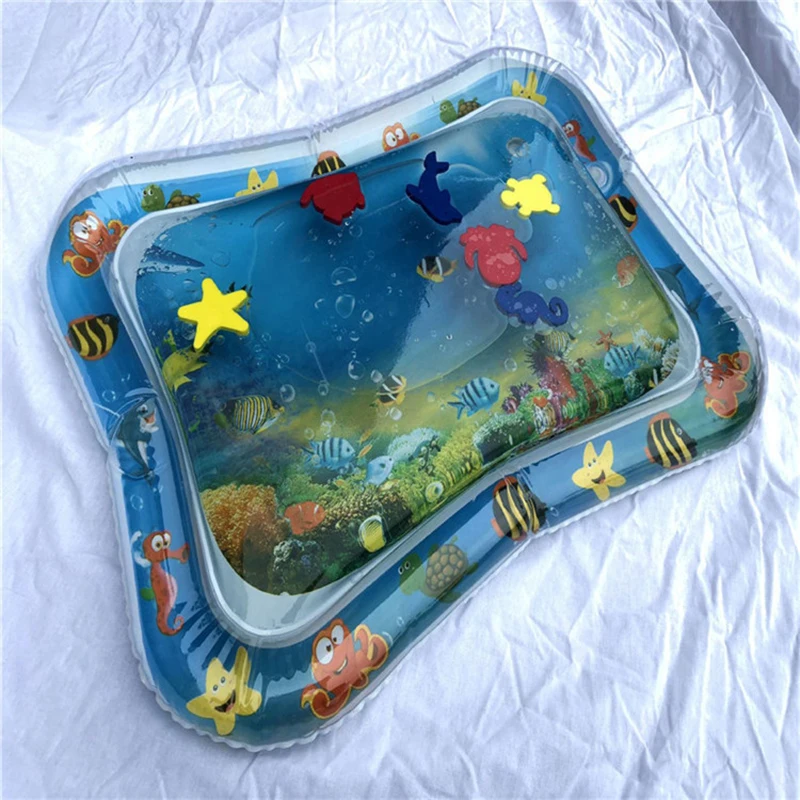 Water Mat for Baby Children Carpet Play Mat Tummy Time Inflatable Water Mat for Babies Developing Stimulation Motor Skills (5)