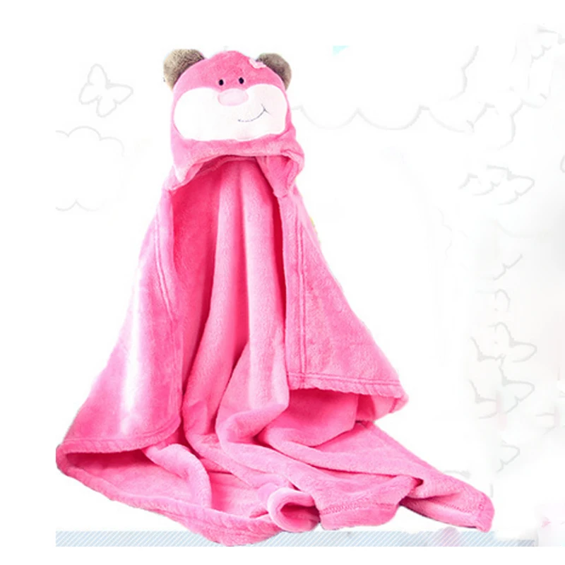 Высокого качества Новорожденные одеяло с капюшоном формы животных плащ прекрасный мягкие полотенца одеяла etrq0005