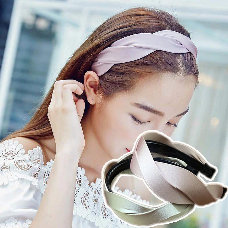 

New Wave Hairband For Women Solid Color Twist HeadBand Turban Cross Girls Hair Bands Head Hoop Headwear Hair Accessories