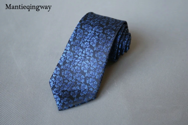 Mantieqingway 7 см Для мужчин костюмы Галстук из полиэстера с цветочным принтом Gravatas тонкий брак галстуков для Для мужчин узкие галстук-платок