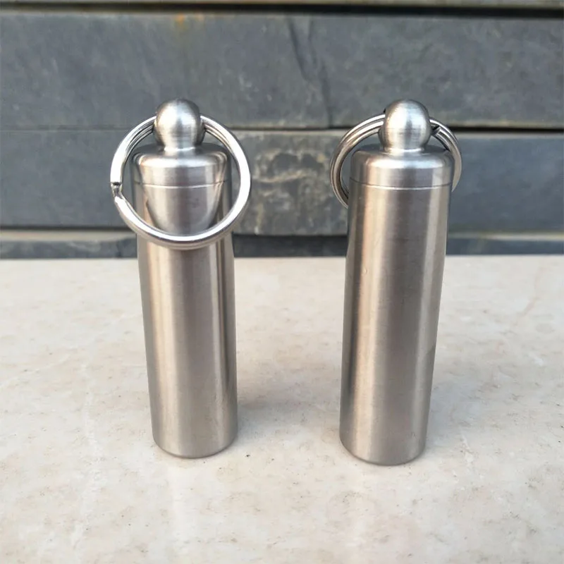 

1PC EDC Outdoor Stainless Steel 304 Sealing Box Mini Metal Medicine Waterproof Tank 15MM Diameter Waterproof Bin Tools Equipment