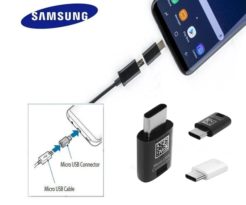 

Original samsung Micro USB To Type C Connector Adapter for Galaxy S8/S8+ S10 S9A5 A3 2017 NOTE 8 For xiaomi For LG For huawei