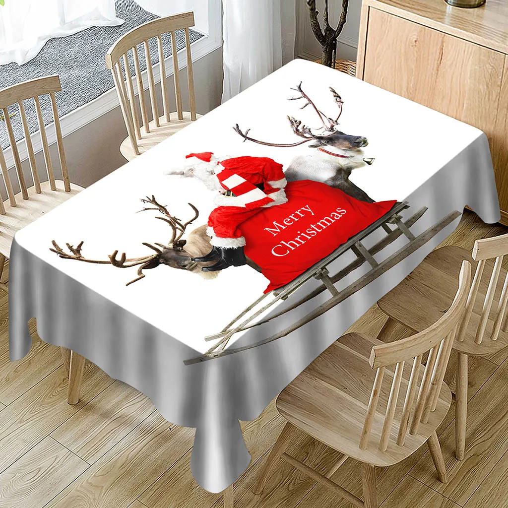 Скатерти для рождественской скатерти с принтом кухни прямоугольник скатерть для стола Праздничная Вечеринка рождественские украшения для дома орнамент