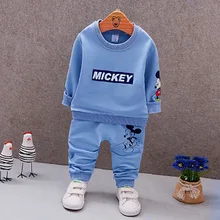 Новинка года; Лидер продаж; одежда для маленьких мальчиков и девочек с Микки и Минни хлопковые костюмы для девочек из 2 предметов детская одежда спортивные костюмы для малышей