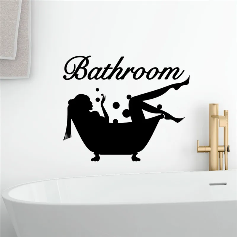 Funny Toilet Entrance Sign Bathroom Bubble Sticker For Shop Office Home Cafe Hotel women shower decor