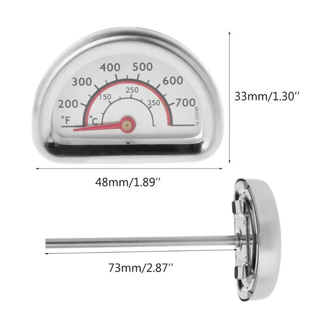 BBQ Barbecue Thermometer Smoker Grill Thermometer Temperature Gauge Stainless Steel Heat Indicator For Charbroil Grill