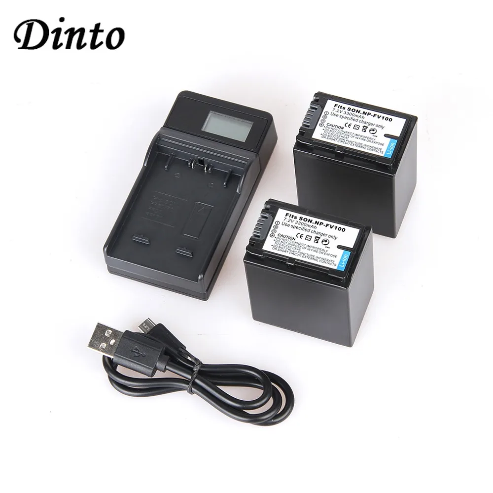 Dinto 2pcs Npfv100 Npfv100 Np Fv100 Digital Camera Battery + Usb Lcd
