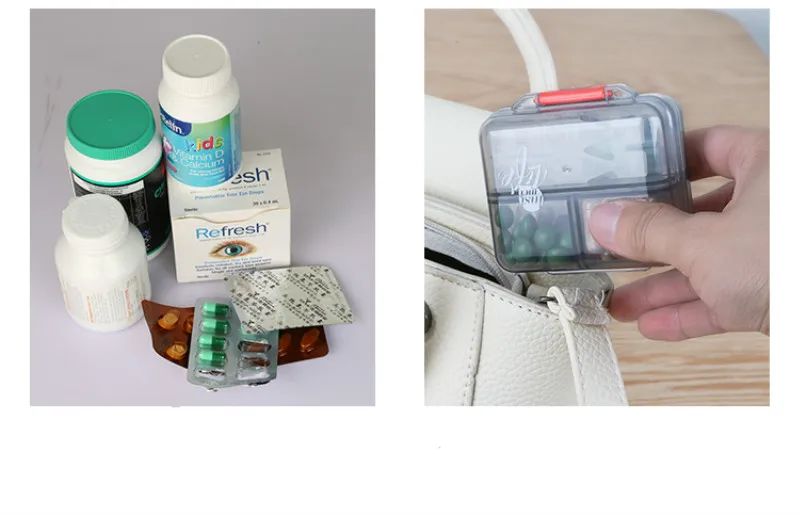 7 сетчатый мини-кейс для таблеток, Дорожный Чехол для лекарств, складной контейнер для таблеток, недельный чехол для таблеток