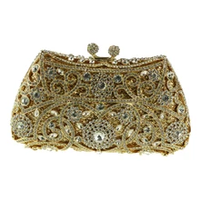 2017 neue Gold Handtasche für Frauen Berühmte Marke Designer frauen Hochzeit Kupplung Metallic Hard Case Kristall Abendtaschen für Party