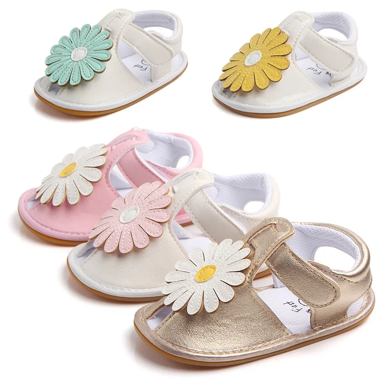 

Baby Girls Shoes Floral Princess Beautiful Flower Sandals Flat Roman Non-Slip Soft Sole Sneakers Newborn Infant