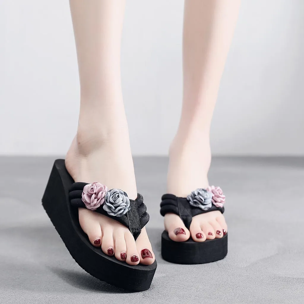 

YOUYEDIAN New 2019 Summer Beach Flip Flops Sandals Women's Thick Bottom Sandals Non-Slip Flip Flops Sandals Beach Slippers#g30
