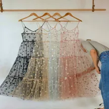 Новое поступление тонкие лямки Тюль Длинные женские платья модное шикарное Прозрачное платье сексуальное модное Горячее предложение