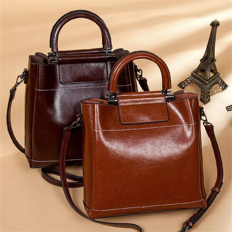 

luxury Genuine Leather Handbags Cowhide women's bag Women Messenger Crossbody Bag Female Fashion Shoulder Bags for women 2019