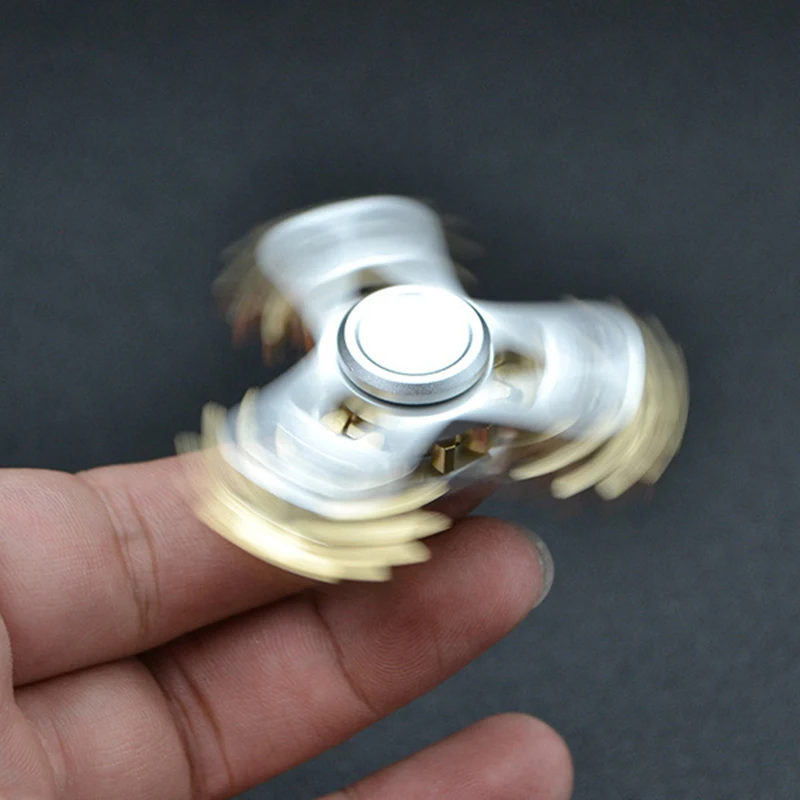 Горячая девять 9 Шестерни ручной Spinner Металлический фантастические EDC руки Spinner латунь Спиннеры для СДВГ Игрушечные лошадки подарок